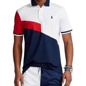 Polo Ralph Lauren Mens Classic Fit‎ Soft Cotton Polo Shirt. Blue/White/Red C29